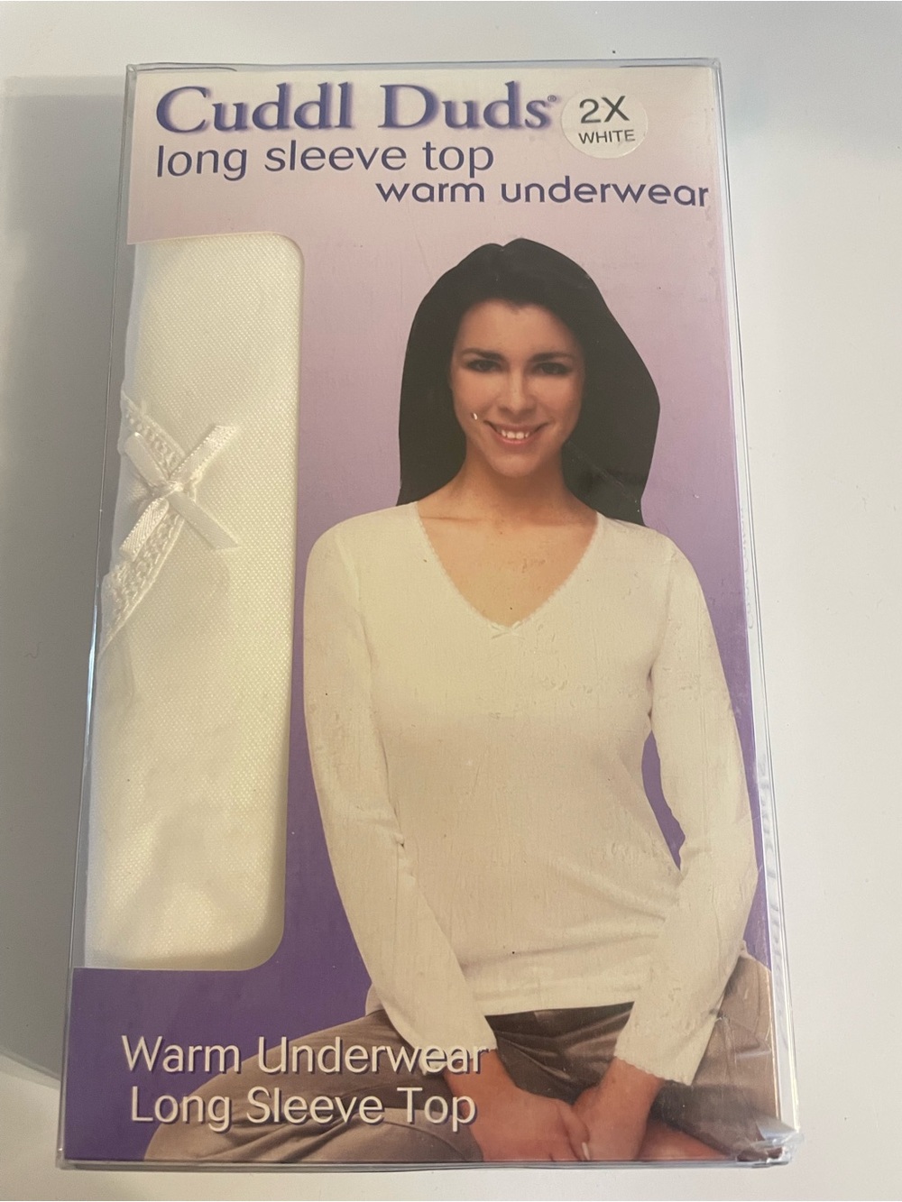 Cuddl Duds Cream Long Sleeve Thermal Top